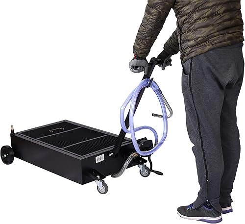 Miniatura 3 de SSLine Bandeja de drenaje de aceite portátil de 20 galones con bomba, bandeja de drenaje de aceite de automóvil de bajo perfil con manguera de 7