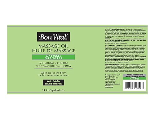 Miniatura 2 de Aceite de masaje de Bon Vital, aceite profesional, con ingredientes orgánicos y naturales, para todo tipo de masajes, 1