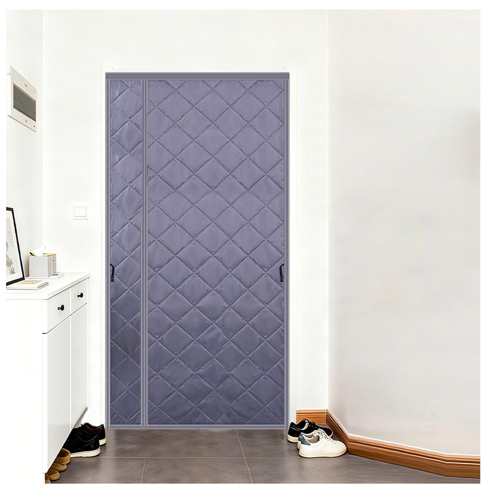 Rideau isolant pour la cave et les couloirs de maison en hiver gris 110x220