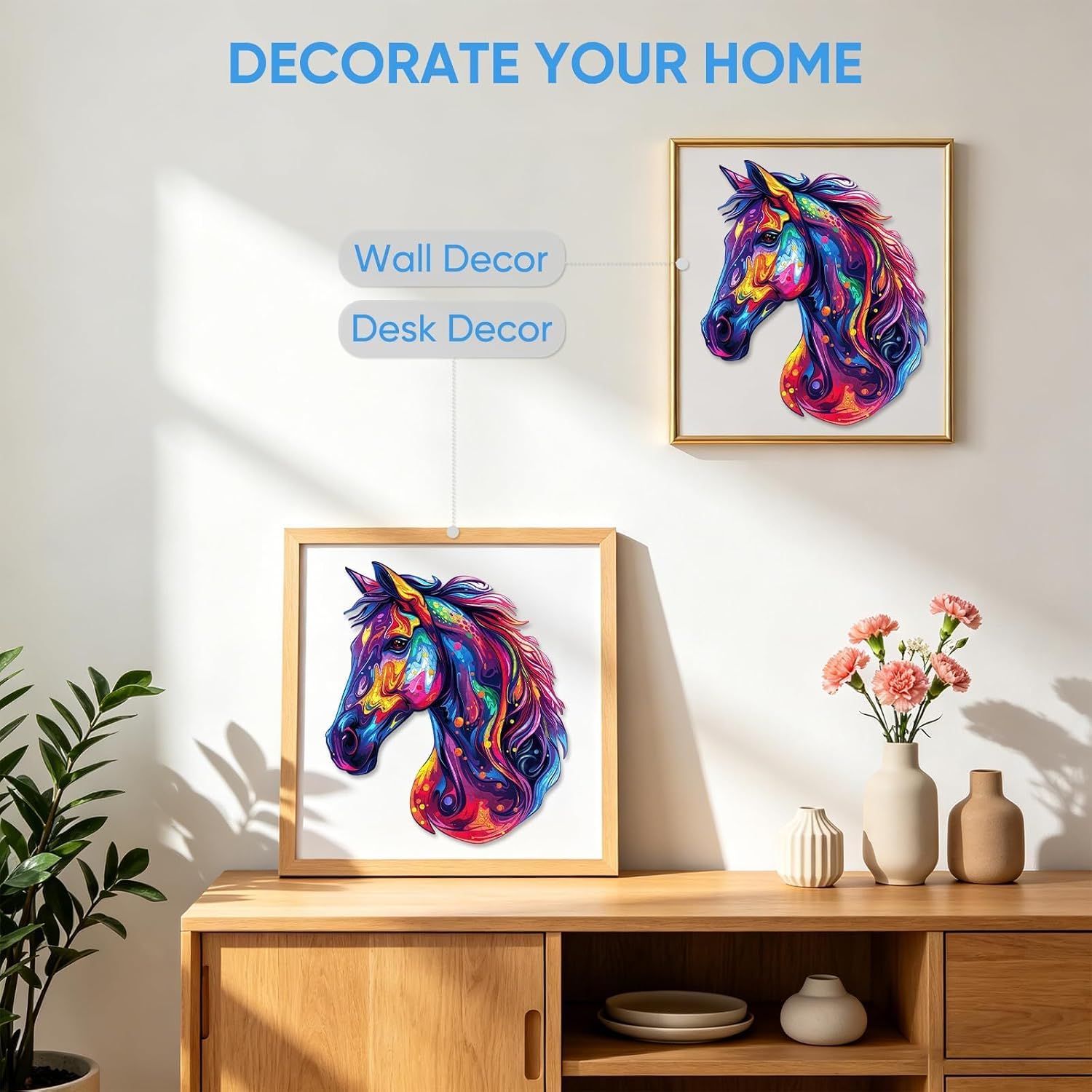 Reouinty Wooden Puzzles for Adults, Horse Animal Jigsaw Puzzles 200 Pieces image 3