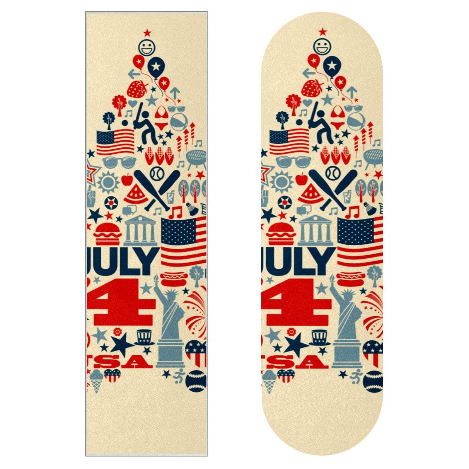 Amazon.com: 2 Pack Skateboard Grip Tape Stickers, 4th Independence Day Star  Pattern Non-Slip Tape Sticky Scooter Griptape Longboard Deck Sandpaper,  32.6X 8.8 inch : Sports & Outdoors