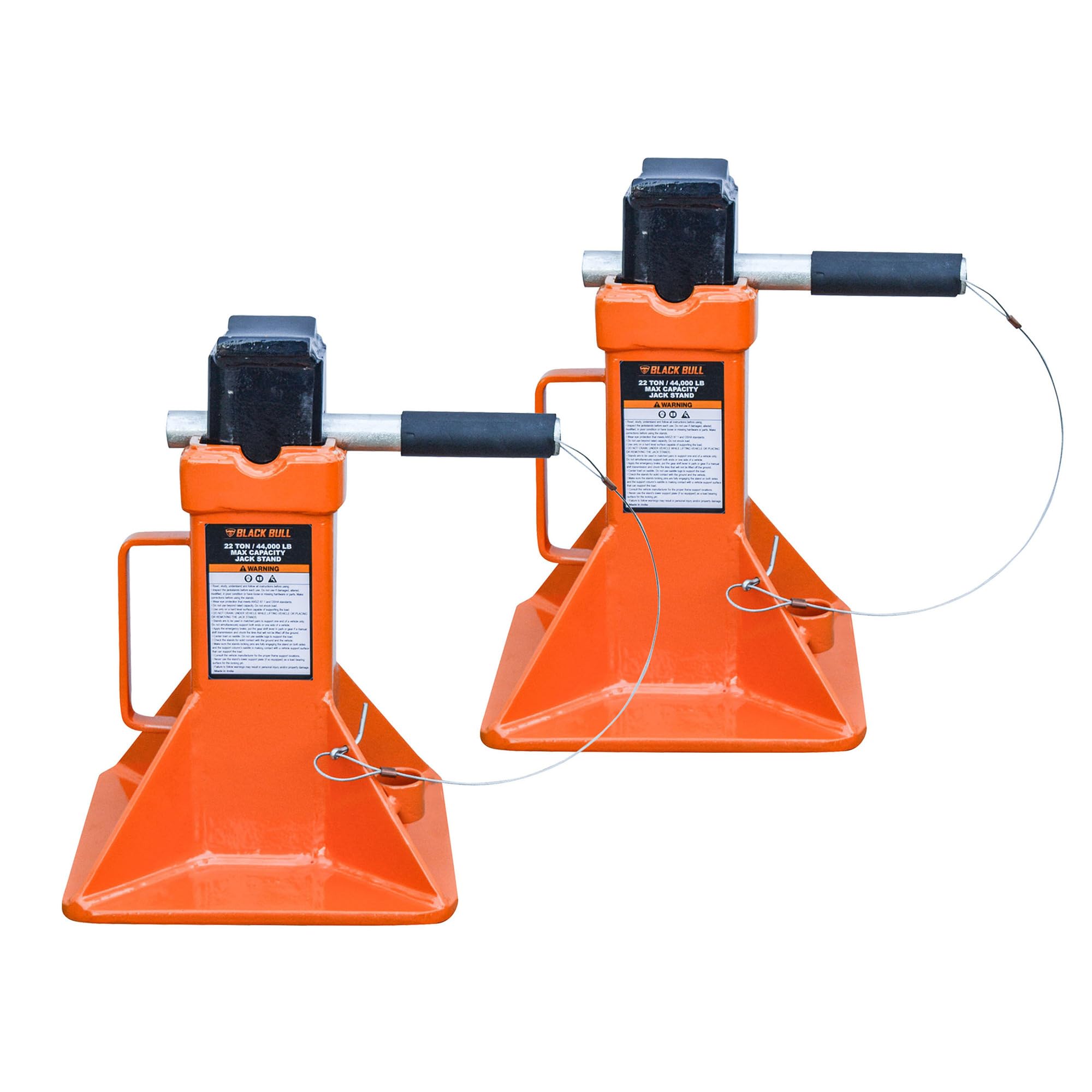 Buffalo Tools : 22 Ton Jack Stand Set (2Pk) by Black Bull – 22 Ton, Alloy Steel, Orange, Pack of 2, Model JS22SET