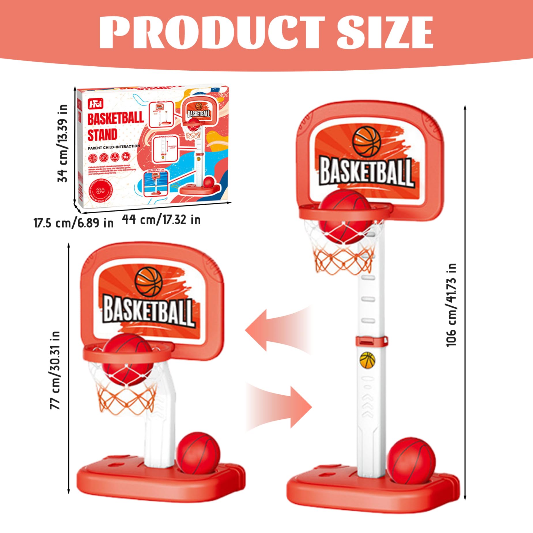 Pool-Basketballkorb mit Rückwand, 30–63 Zoll höhenverstellbare Pool-Basketballspiele mit 2 Bällen für Schwimmpartys