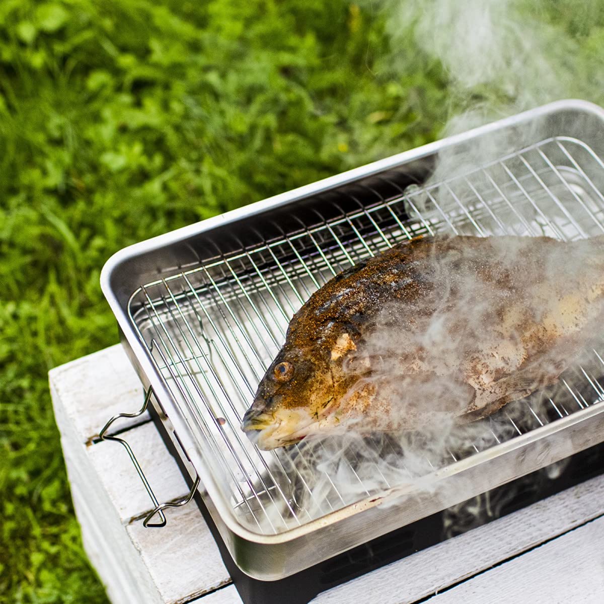 Wędzarka stołowa na zewnątrz z termometrem – wędzarka na stół balkonowy, grill, grill