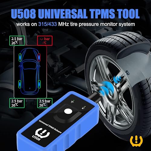 Miniatura 7 de OBDResource TPMS - Herramienta de reinicio universal TPMS para Ford GM Jeep Dodge Subaru Series vehículo herramienta de reinicio TPMS U508 monitor
