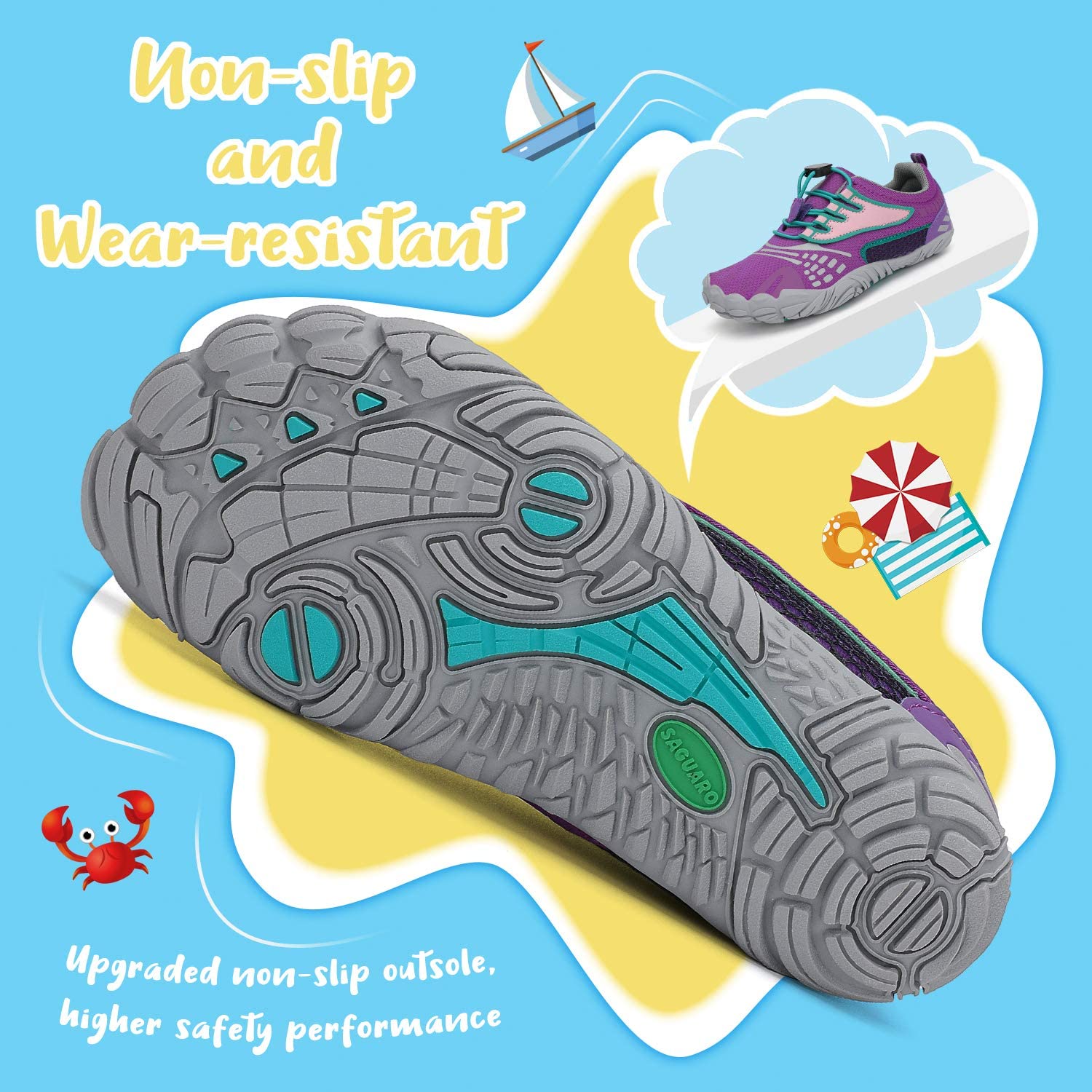 Saguaro Zapatos de Trail Niños Niñas Zapatos Deportivos Transpirable Antideslizante