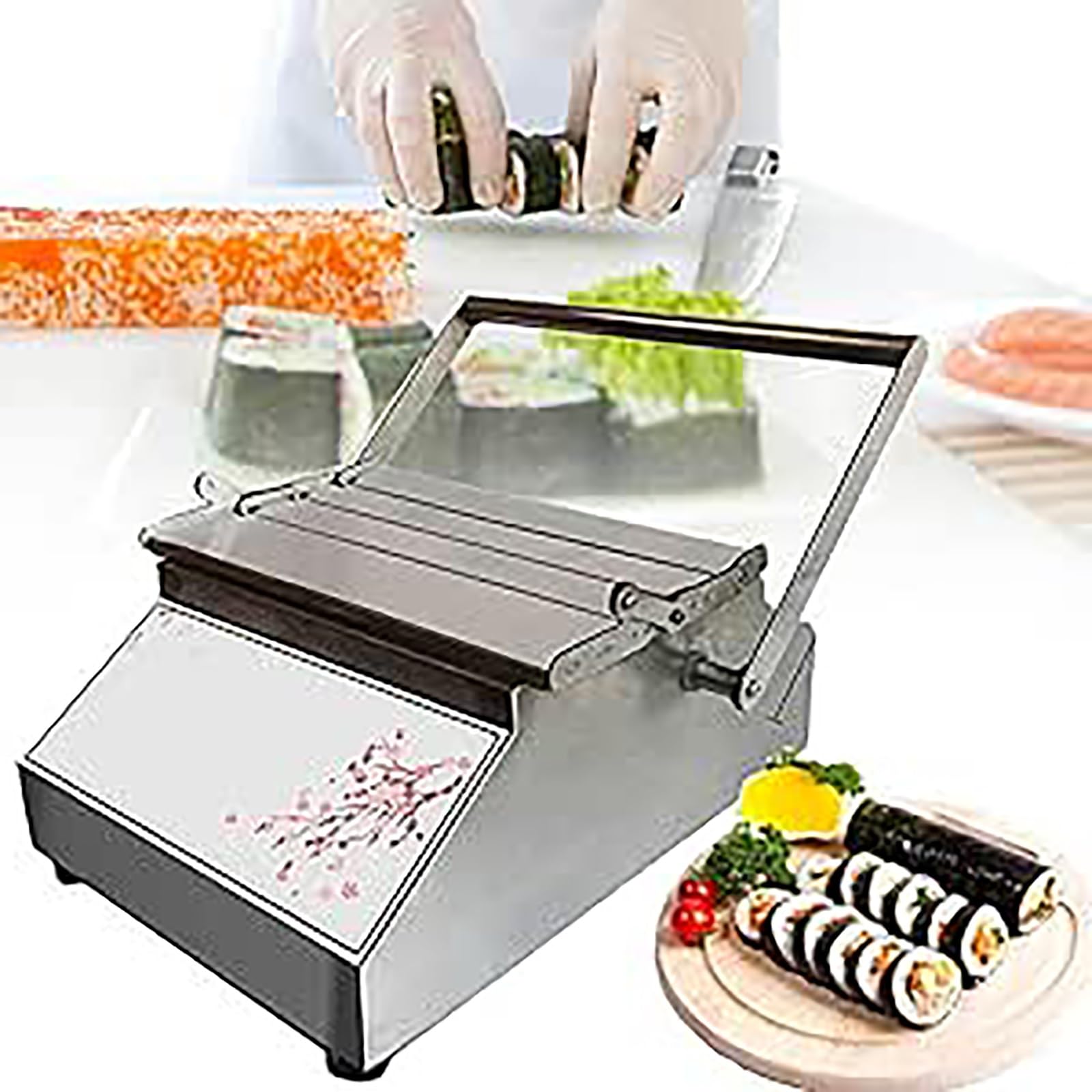 Ręczna maszyna do zwijania sushi dla początkujących, narzędzie DIY ze stali nierdzewnej do idealnych rolek - łatwy w użyciu zestaw rolek do sushi