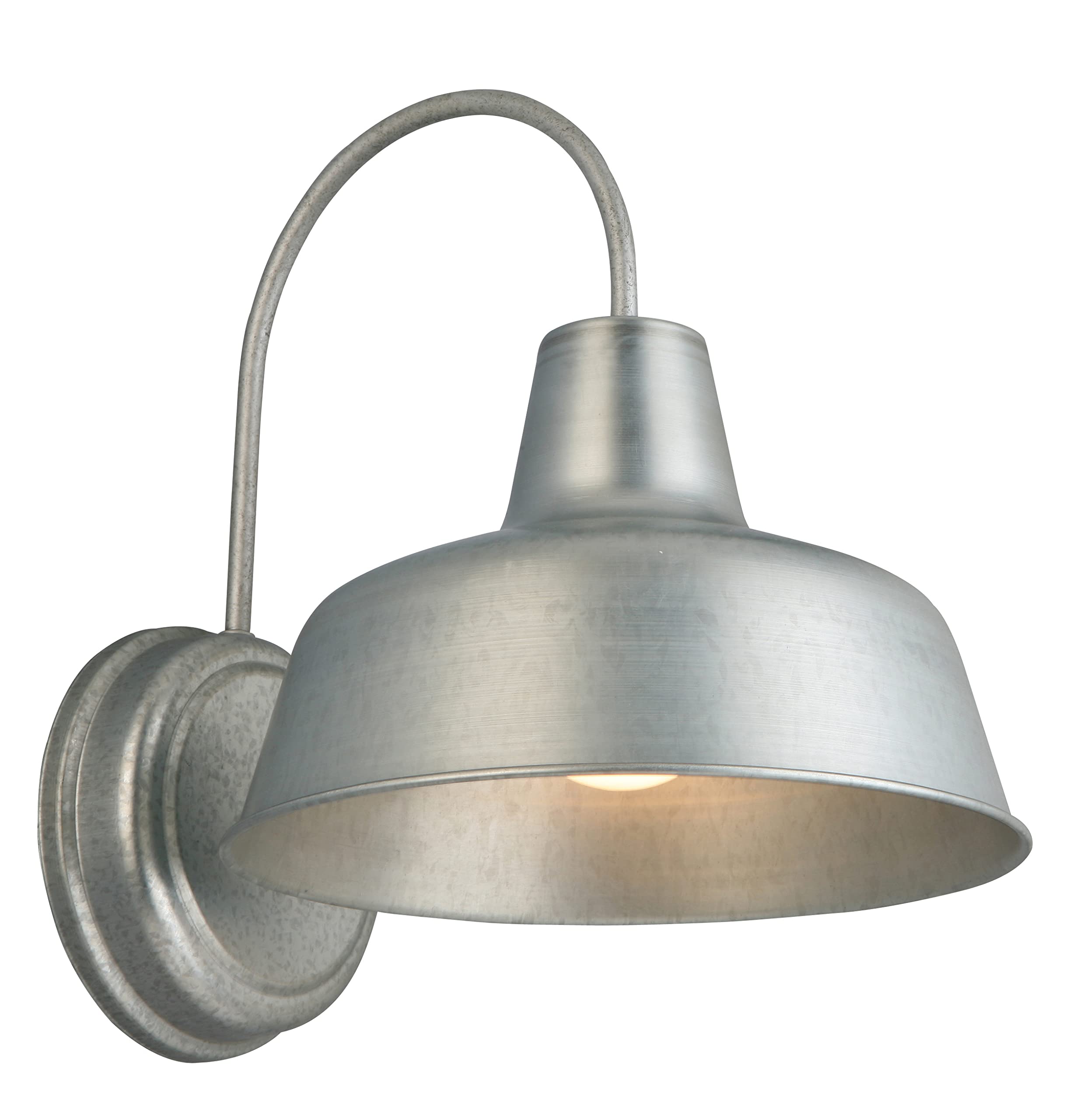 Mason Barn Light 1 Indoor/Outdoor Wall Mount Modern Industrial Farmhouse Design House Light for Patio, Garage, Bathroom, Office, Kitchen, 8 inch, Galvanized, 520965