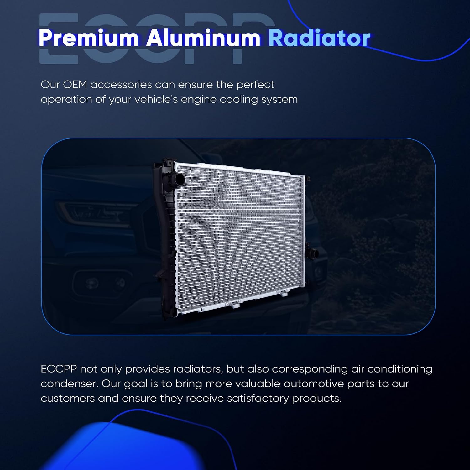 ECCPP 2284 Radiator for 2001-2005 for 525i 2.5L 1999-2000 for 528i 2.8L 2001-2003 for 530i 3.0L 1999-2003 for 540i 4.4L 2004-2006 for 545i 4.4L 1999-2001 for 740i 4.4L 1999-2001 for 740iL 4.4L
