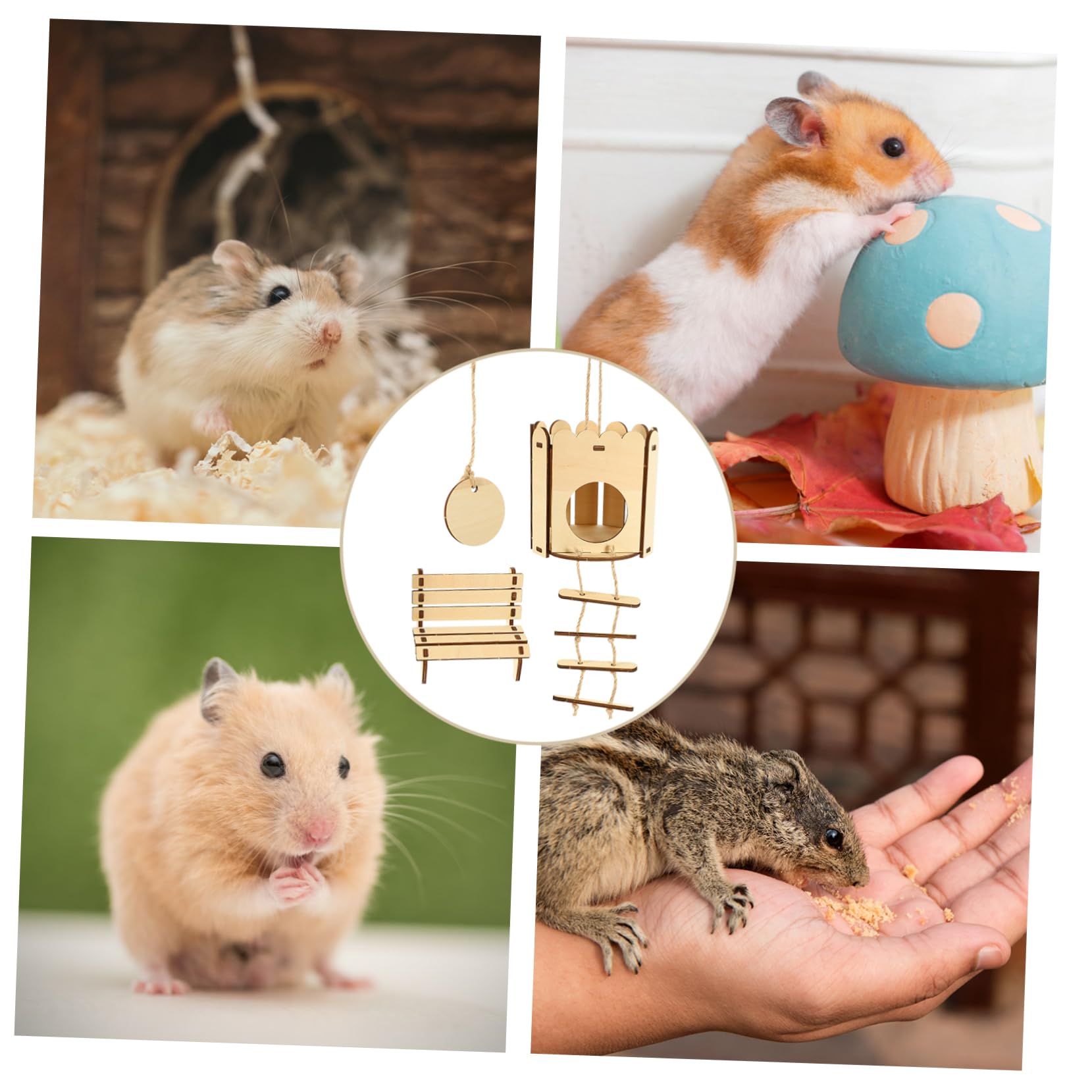 Hamsterversteck Aus Holz Mit Leiter – 25,5x11x13 Cm Großes Nest Für Hamster & Meerschweinchen, Atmungsaktiv & Sicher