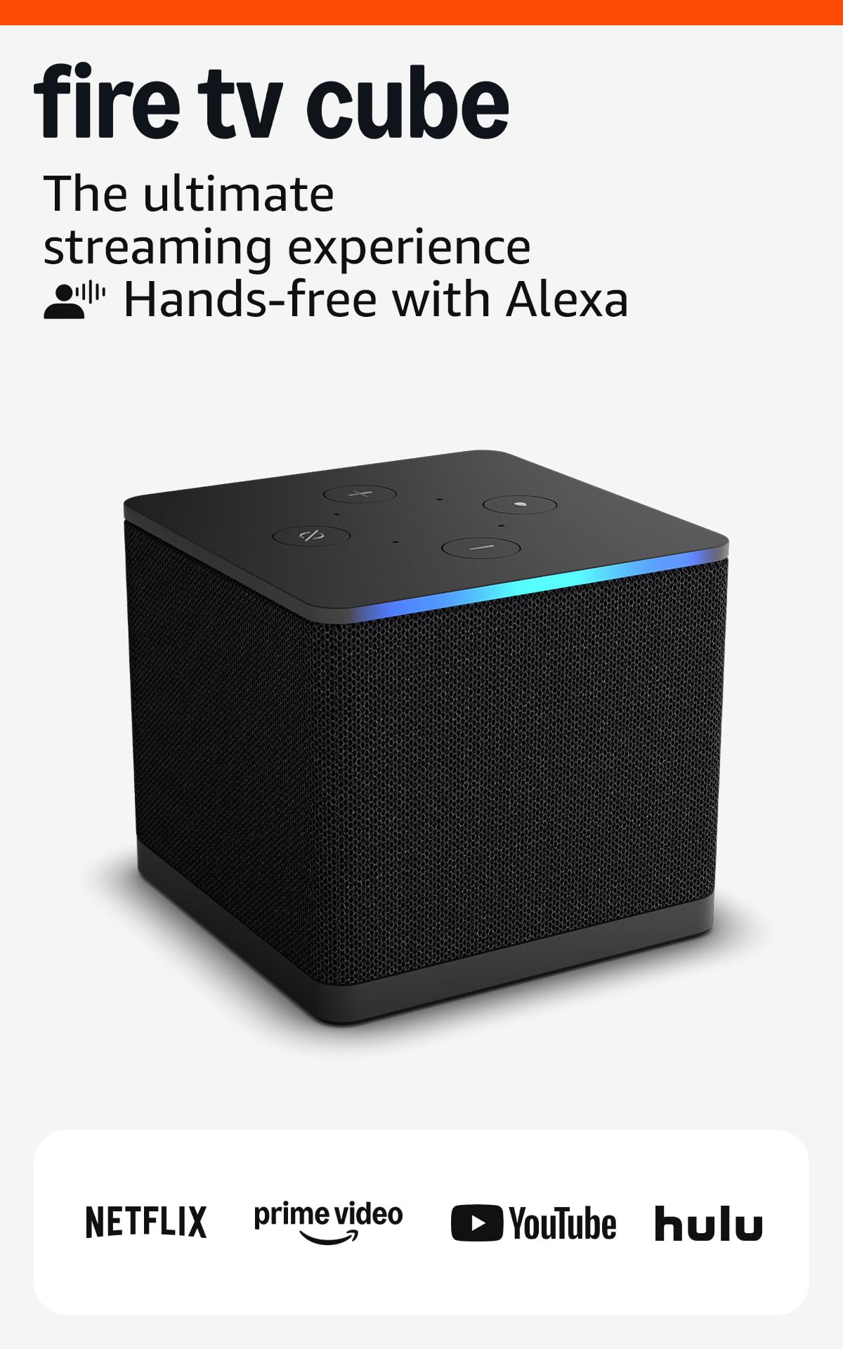 Amazon Fire TV Cube, with AI-powered Fire TV Search, Hands-free streaming device with Alexa, Wi-Fi 6E, 4K Ultra HD