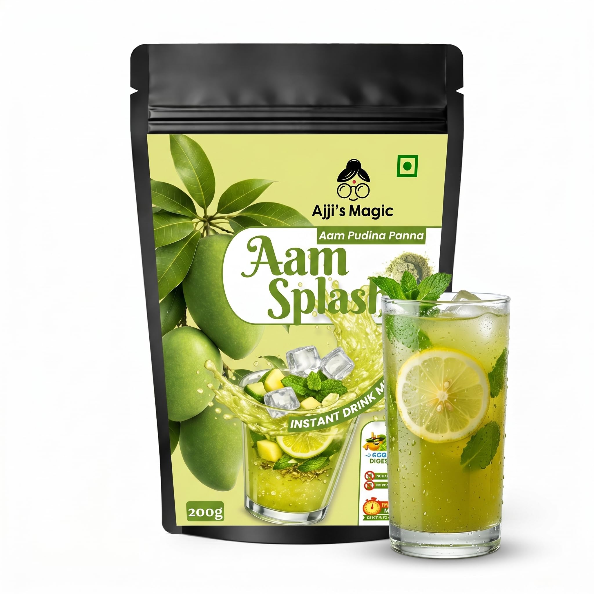 Aam Pudina Panna Mix by Ajji's Nut Magic – Refreshing Summer Drink Concentrate, Aam splash powder-picture-10