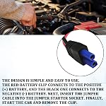 1PC EC5 Jump Starter Cable with Battery Clamps, 12V Car Portable Jumper Cables Alligator Clip to EC5 Connector with 10 AWG Silicone Wire, Smart Emergency Jump Starter Battery Booster Cables