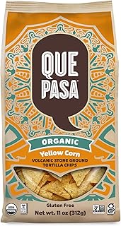 Que Pasa Organic Yellow Corn Tortilla Chips, 11 oz (Pack of 1), Gluten F...