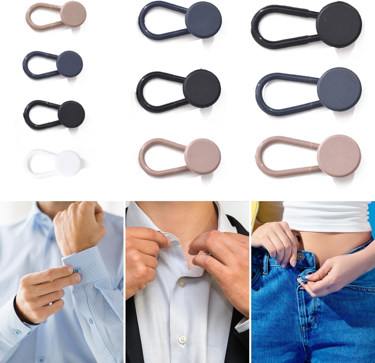 Powbrace 10PCS Button, collar extenders for mens shirts(4