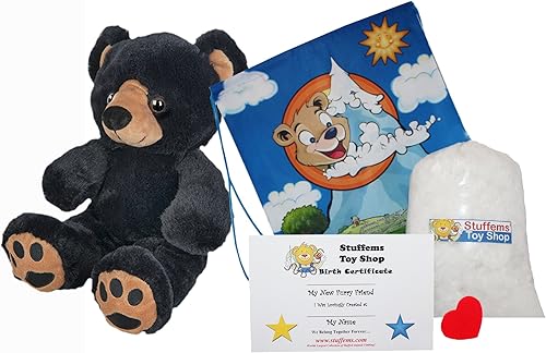 Benjamin El Negro Bear 16" Make Your Own Animal- no Sew – Kit de peluche con lindo mochila.