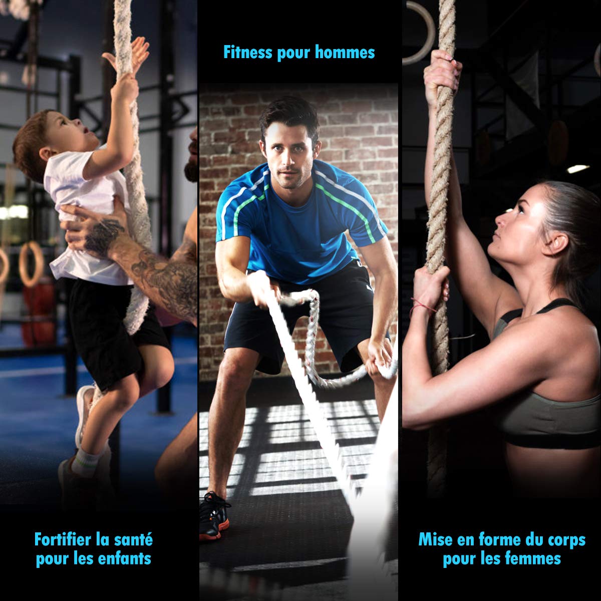 GOPLUS Corde à Grimper / Bataille En Jute 38 Mm – Jaune – Manchon Protection – Entraînement Force, Musculation, Fitness & Cross Training