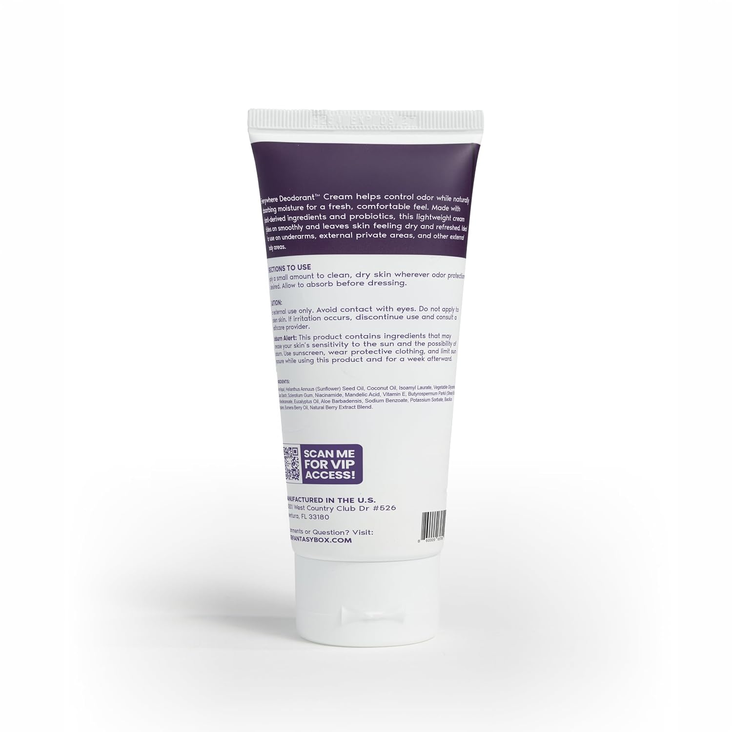 Her Fantasy Box | Everywhere Deodorant | with Probiotics - Berry Scent | Aluminum-Free, Naturally Absorbs Moisture | Fights Odor & Bacteria | Skin-Improving Formula