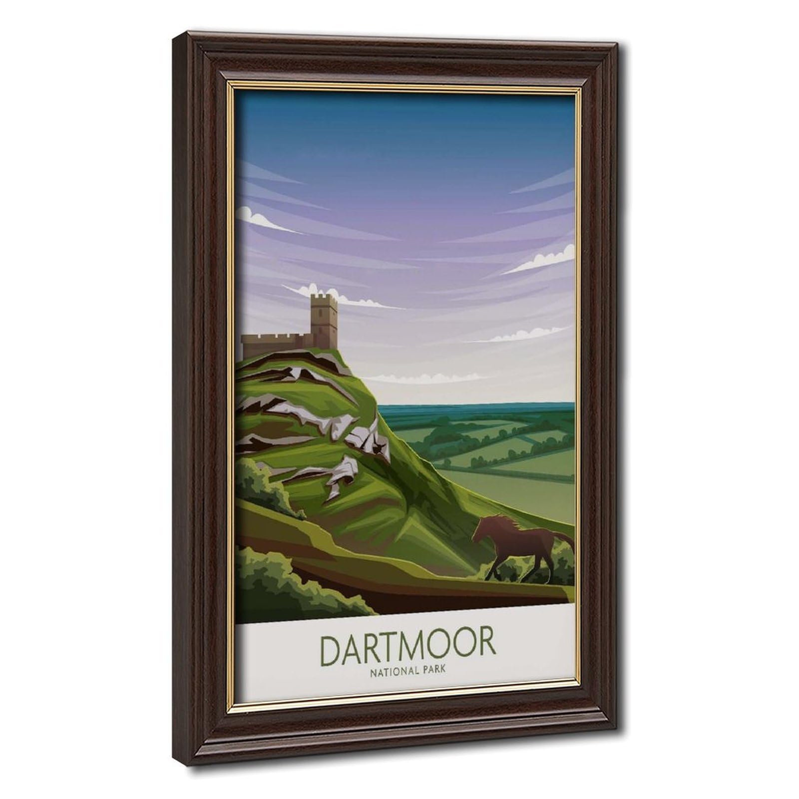 Bareronor Mokume Gane Frame-Style Dartmoor Canvas Poster For Living Room Decor Gift
