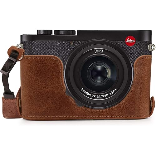MegaGear Ever Ready Genuine Leather Camera Half Case compatible with Leica Q2