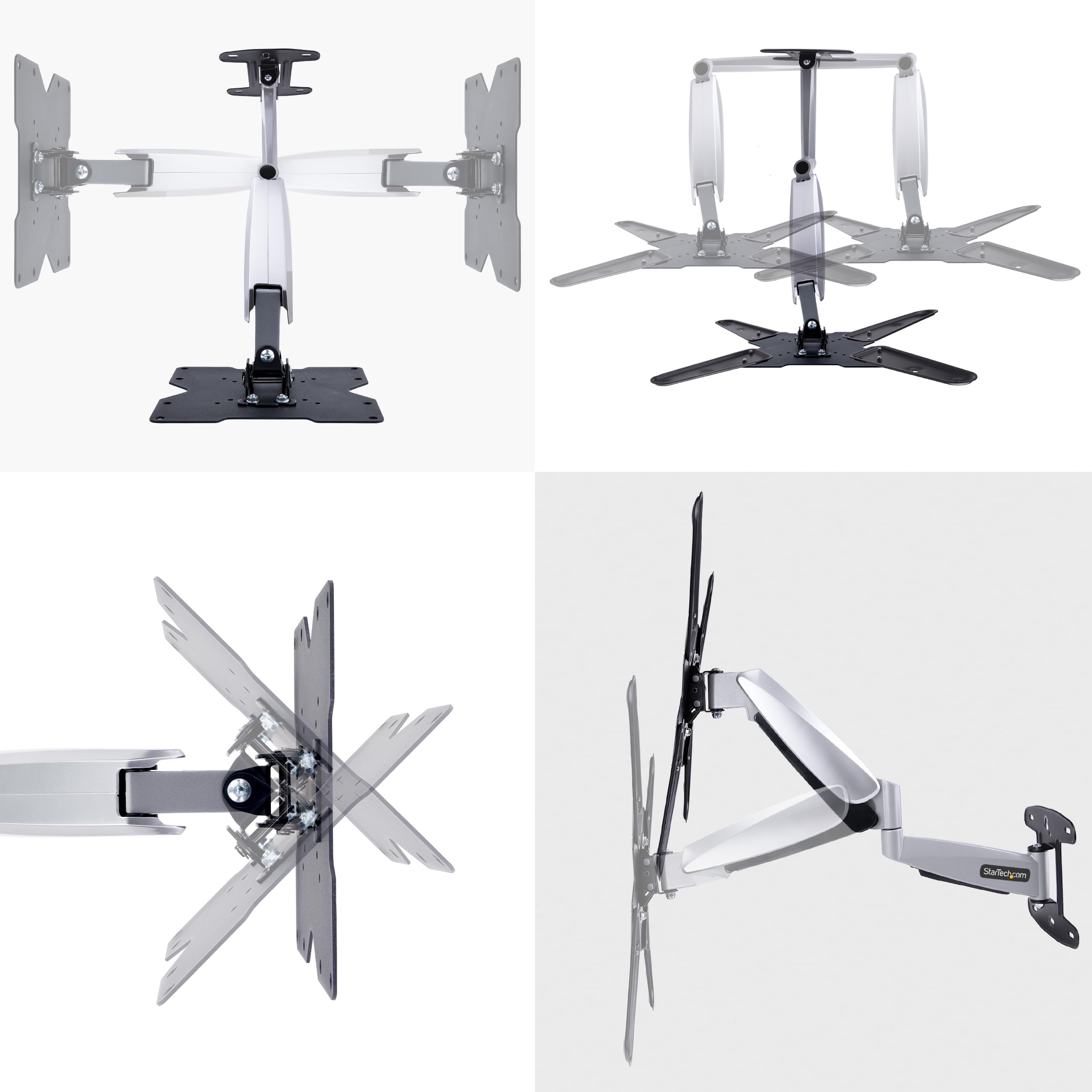StarTech Staffa TV VESA da 23" a 55" fino a 30kg (FHA-TV-WALL-MOUNT) | Braccio Estensibile, Inclinabile e Orientabile, Design Sottile