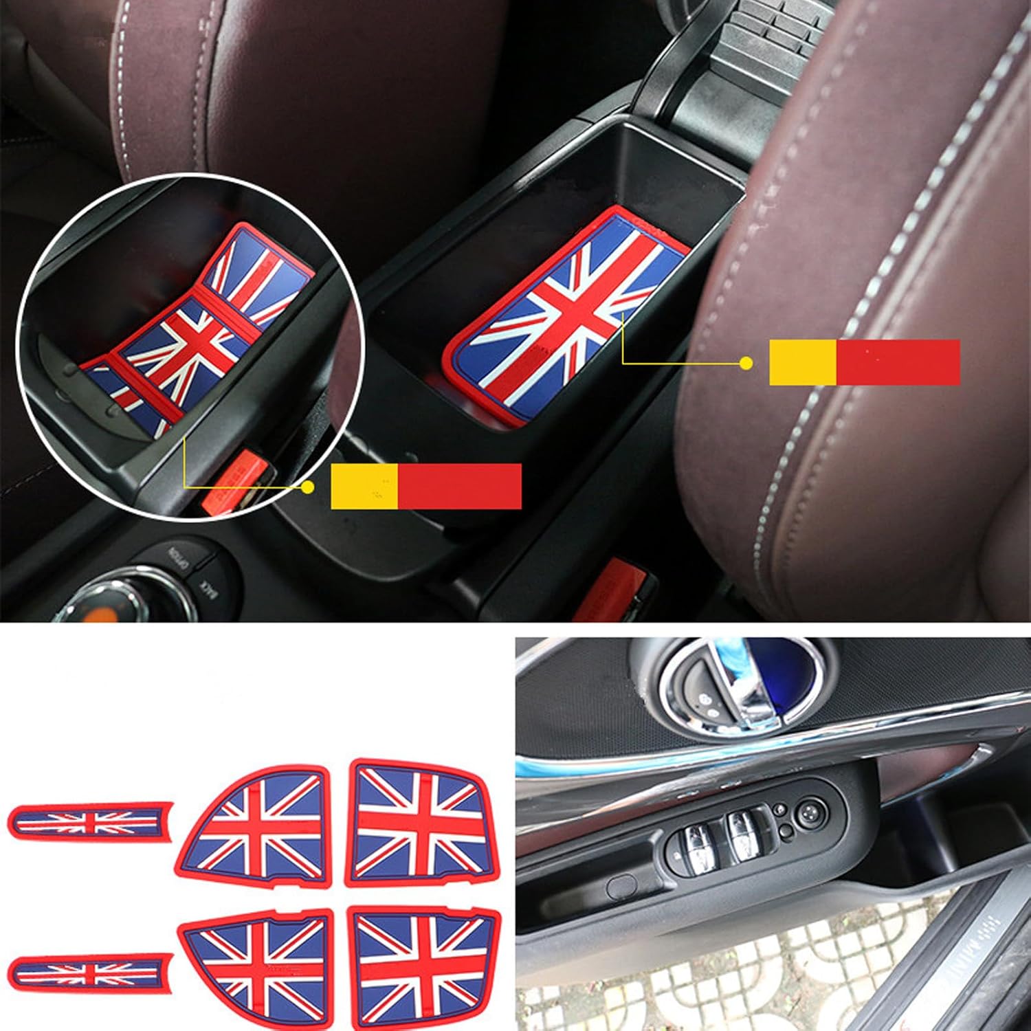 for Mini Cooper F56 F55 F54 F60 Door Groove Mat Decoration Anti-Skid Storage Mat