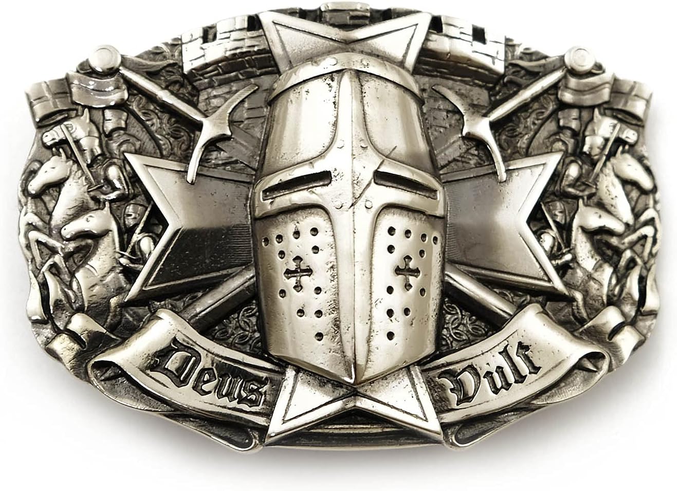 German silver belt buckle Templar, Handmade medieval knight order crusader solid Nickel silver belt buckle