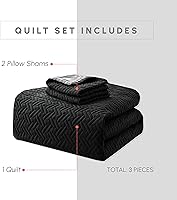 Vista 3 de Elegant Comfort Juego de colcha y cubrecama acolchada reversible de 3 piezas con fundas de almohada, costura majestuosa exquisita para todas