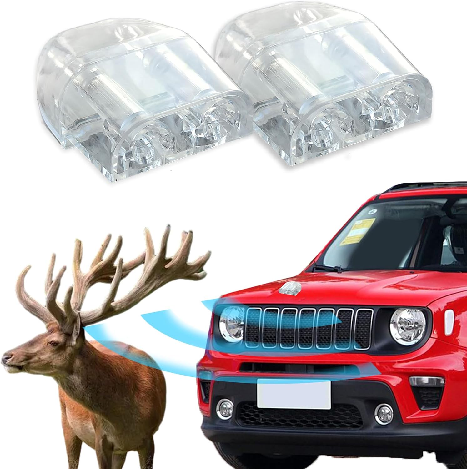 4PCS Deer Whistles for Car, Automotive Deer Warning Whistle Devices, Avoid Collisions Deer Warning Devices with Adhesive Tapes, Universal Animal Alert Accessories Fit Cars Trucks Motorcycles