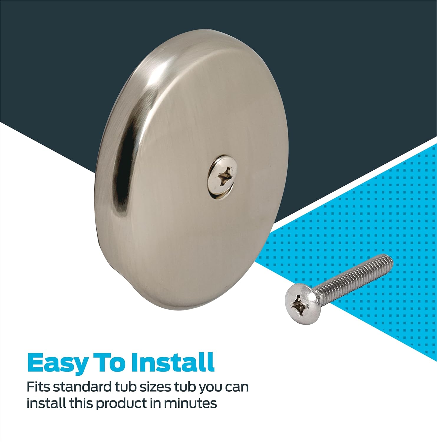 Eastman Single Hole Overflow Face Plate with Brass Screw, PVD Brushed Nickel, 35202