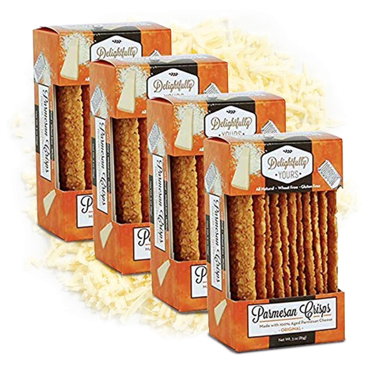 Delightfully Yours Parmesan Cheese Crisps- Original Flavor (8 Pack) - Parmesan Crisps - Cheese Crisps Low Carb Keto - Parmesan Chips Made Of Just Cheese - Keto Cheese Crisps - Cheese Chips Keto