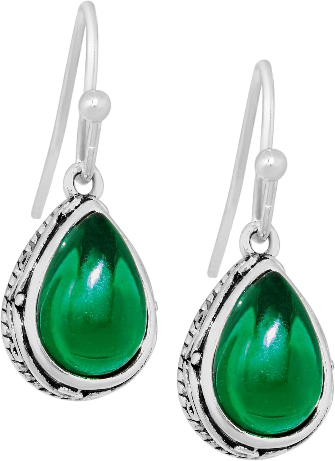 MINACHI Bohemian Retro Ethnic Jade-Toned Teardrop Pendant Earrings