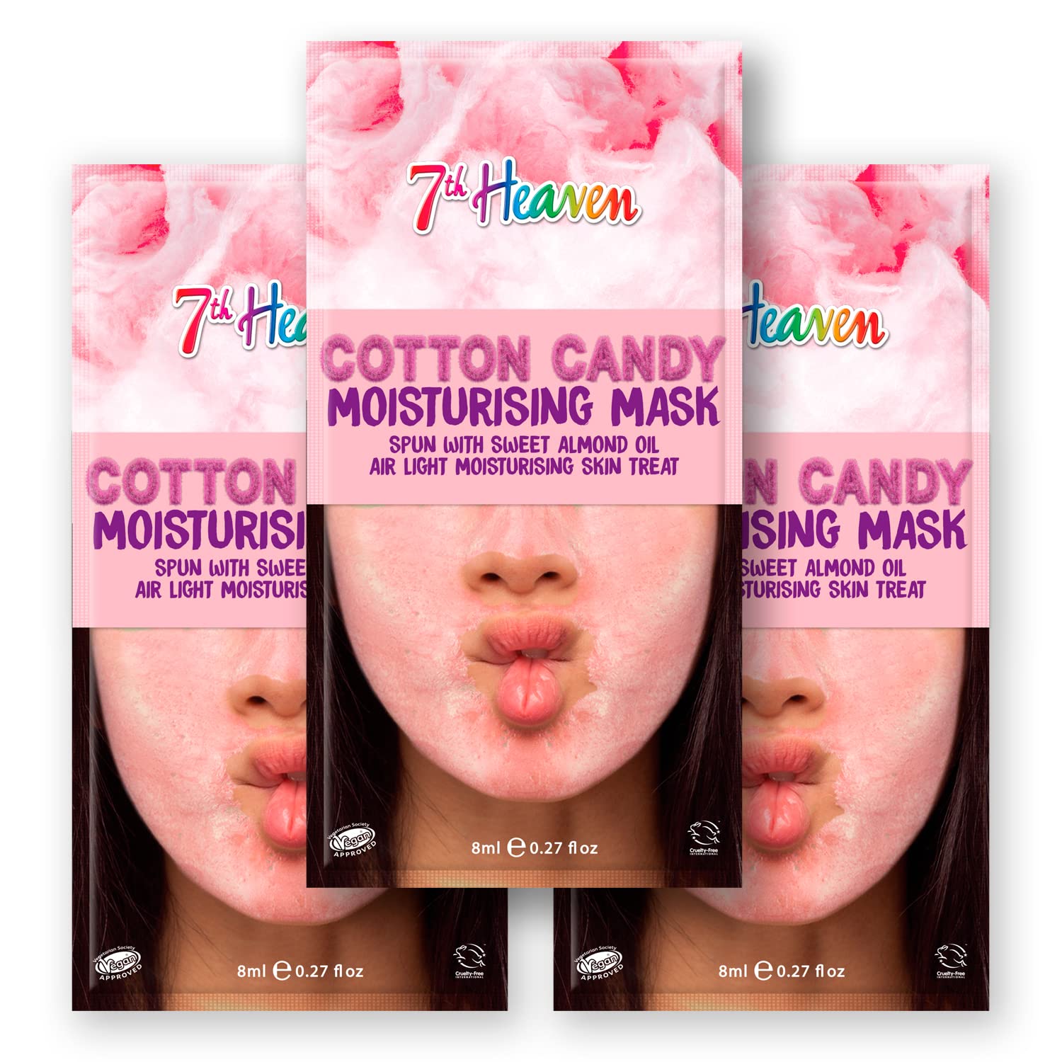 7th Heaven Cotton Candy Cream 8ml Face Mask Set with Vitamins - 7th Heaven