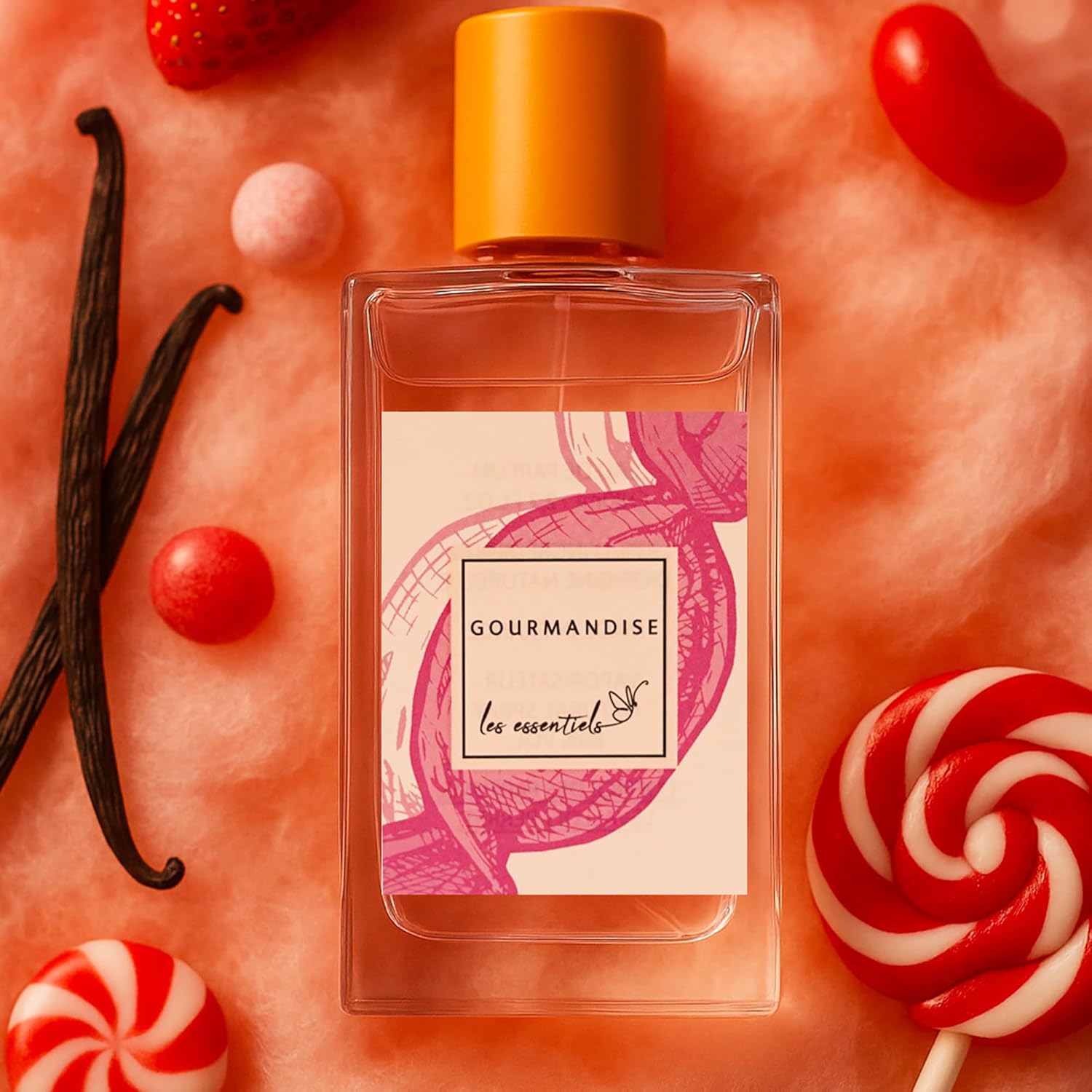 LES ESSENTIELS Gourmandise Perfume and Soap Gift Set - Fruity Gourmet Fragrance - Perfume for Women and Sweet Almond Oil Natural Soap - 2 pc - Image 3