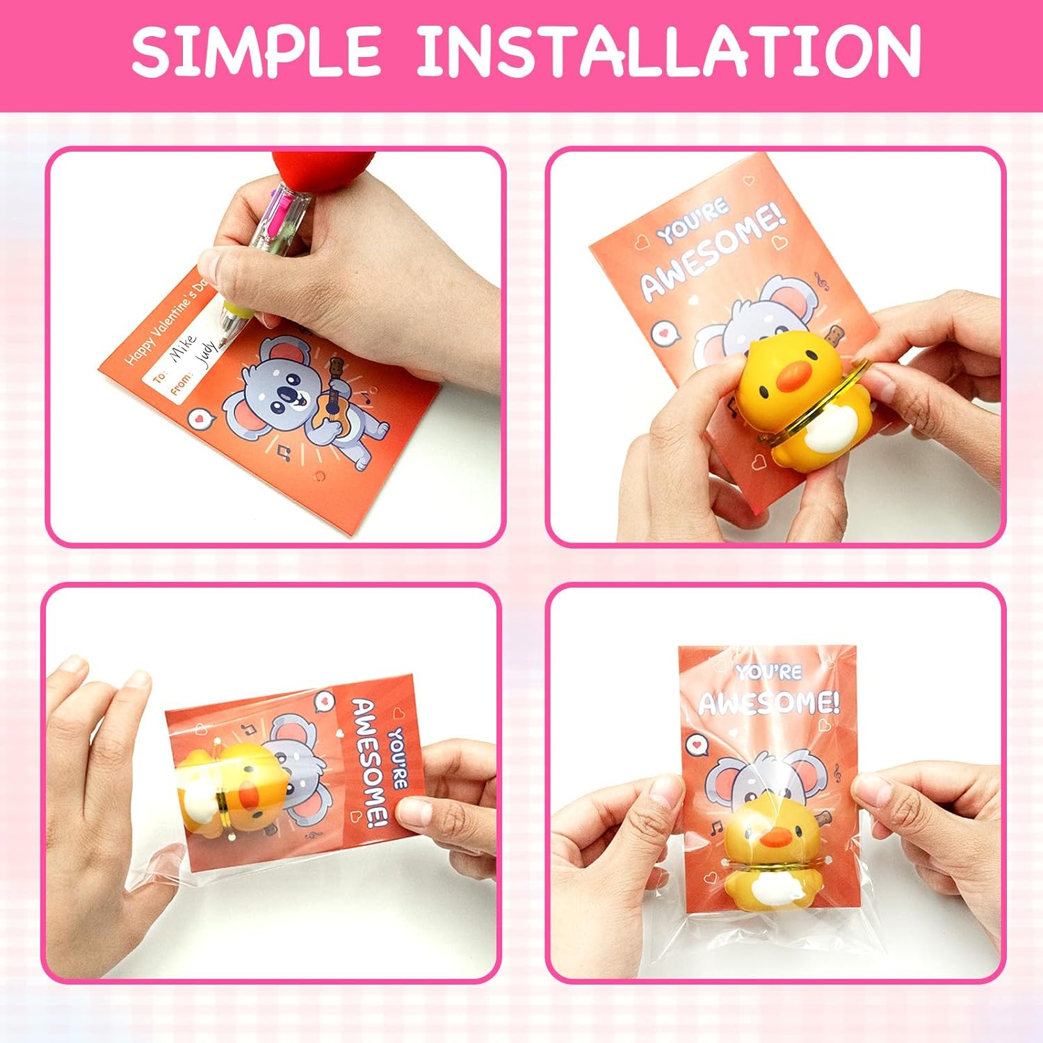 24 Pack Valentines Day Gifts for Kids,Slow Rising Toys with Valentines Cards for Kids, Stress Relief Fidget Toys Set, Classroom Exchange Gifts, Valentine's Day Party Favors, School Prizes