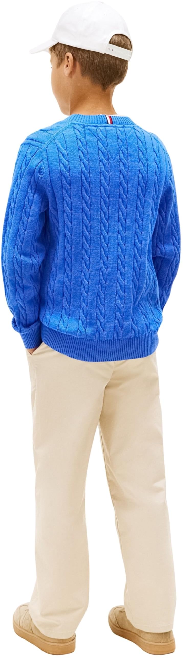 Tommy Hilfiger Cotton Cable Sweater Kb0kb09753 Maglioni Bambini e Ragazzi (Pacco da 1)