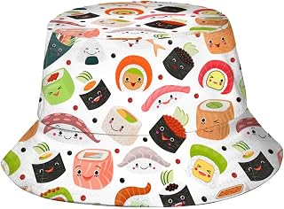 Funny Food Bucket Hat for Women & Men, Delicious Food Pattern Fisherman Cap Beach Hats Packable Sun Hat