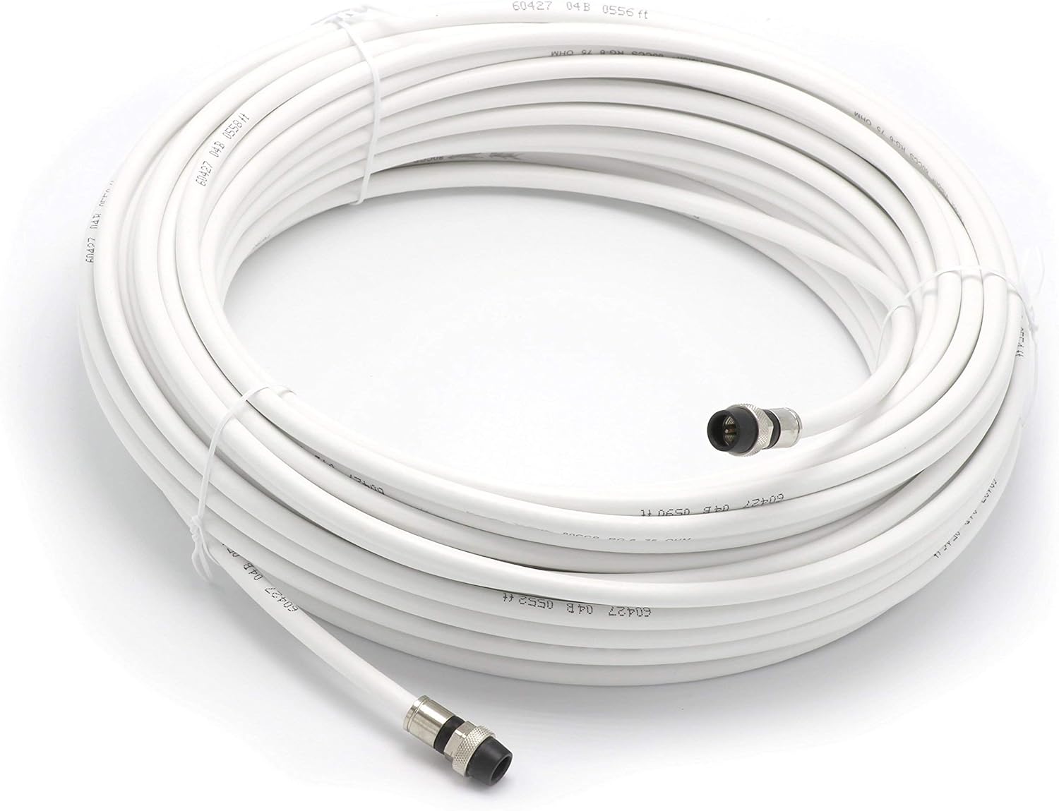 Limited 100' Feet, White RG6 Coaxial Cable with Rubber booted - Weather Proof - Outdoor Rated Connectors, F81 / RF, Digital Coax for CATV, Antenna, Internet, & Satellite
