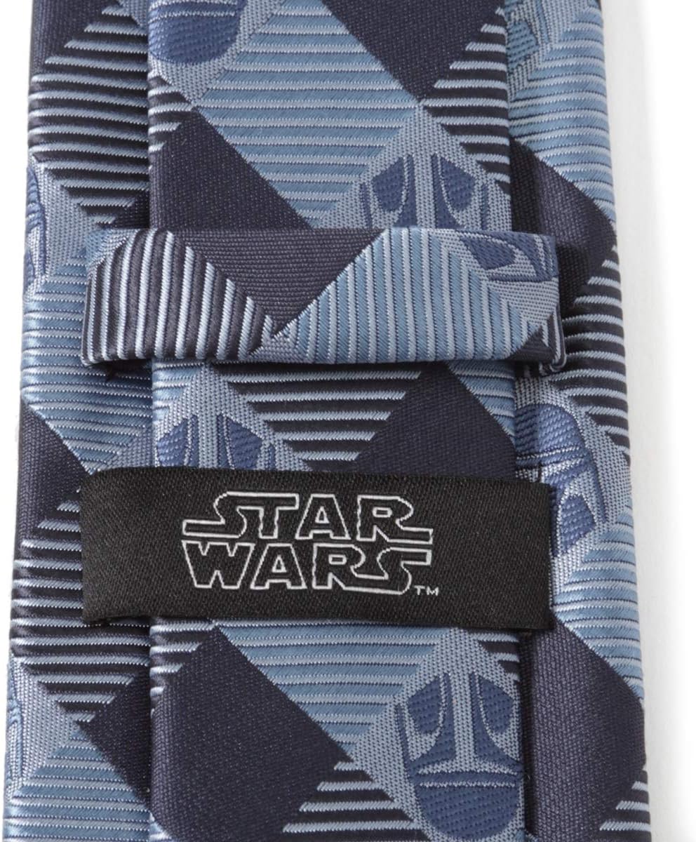 Cufflinks Inc. Star Wars Mando Helmet Check Blue Mens Tie The Mandalorian Official Merch