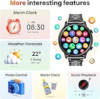 Vista 6 de Hwagol Relojes inteligentes para mujer, teléfonos Android compatibles con iPhone (llamada Bluetooth), monitor de ritmo cardíaco y sueño, 100 modos
