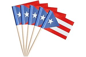100 PCS Puerto Rico Flag Toothpick Flags Puerto Rican Toothpick Flags