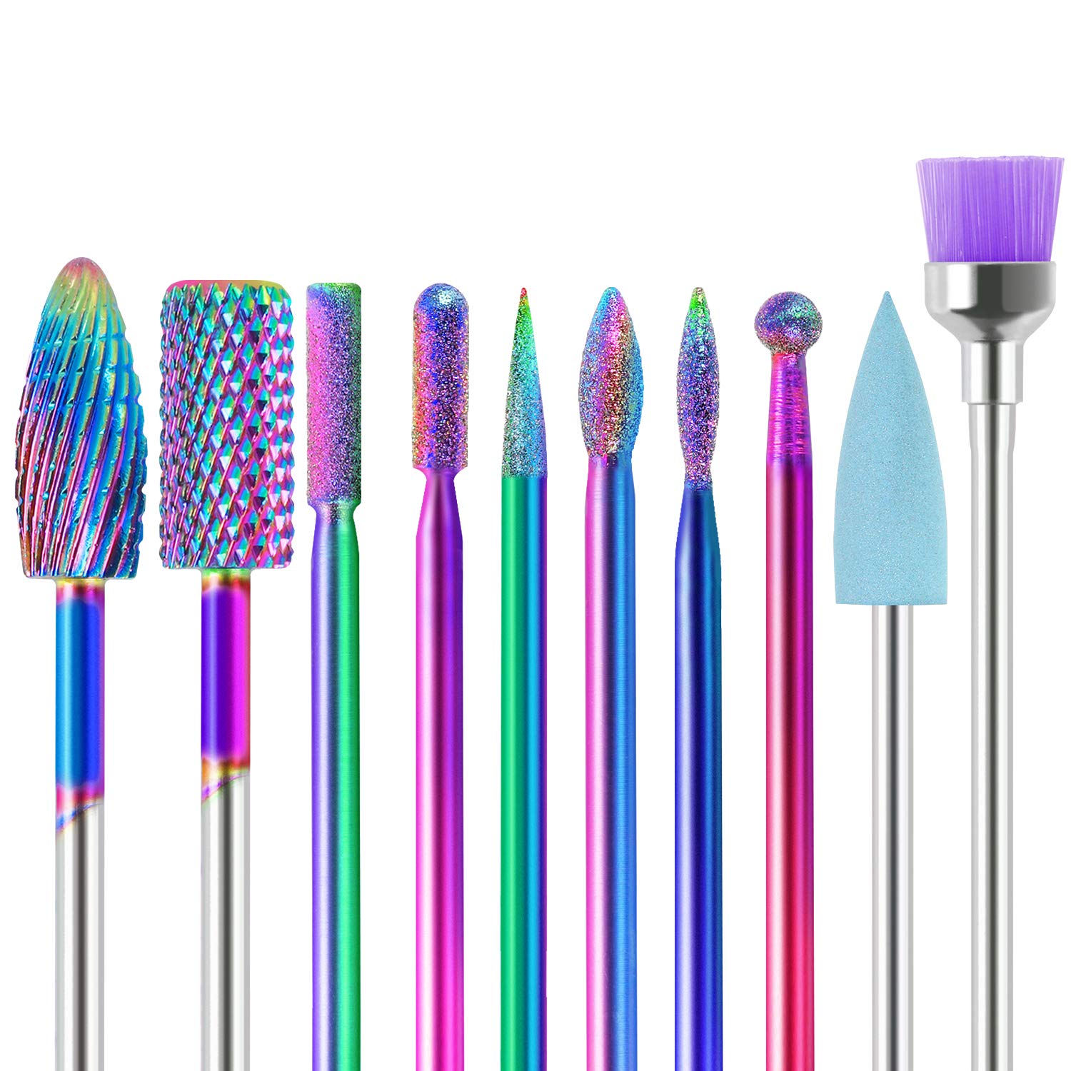 SPTHTHHPY 10Pcs Nail Drill Bits Set Made of Tungsten Carbide Professional Remove Gel Acrylic Cuticle Nail File Bit Tools for Manicure Pedicure Home Salon Use Great Gift for Women Girls
