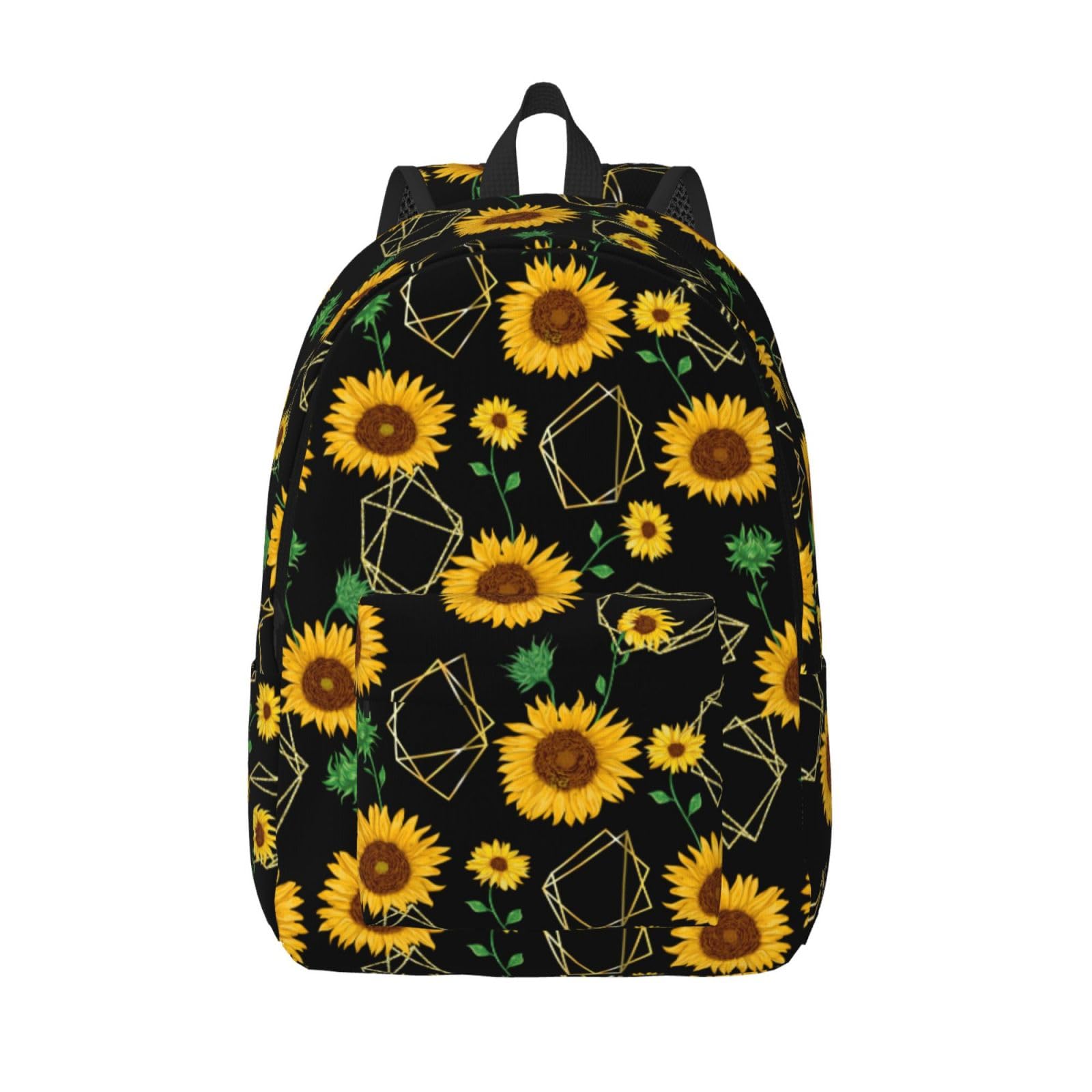 GVGOAGL Golden Sunflower Fashion Flower School Backpack for Girls Boys Women Lightweight Canvas Bookbag Casual Laptop Daypack for Travel Outdoor