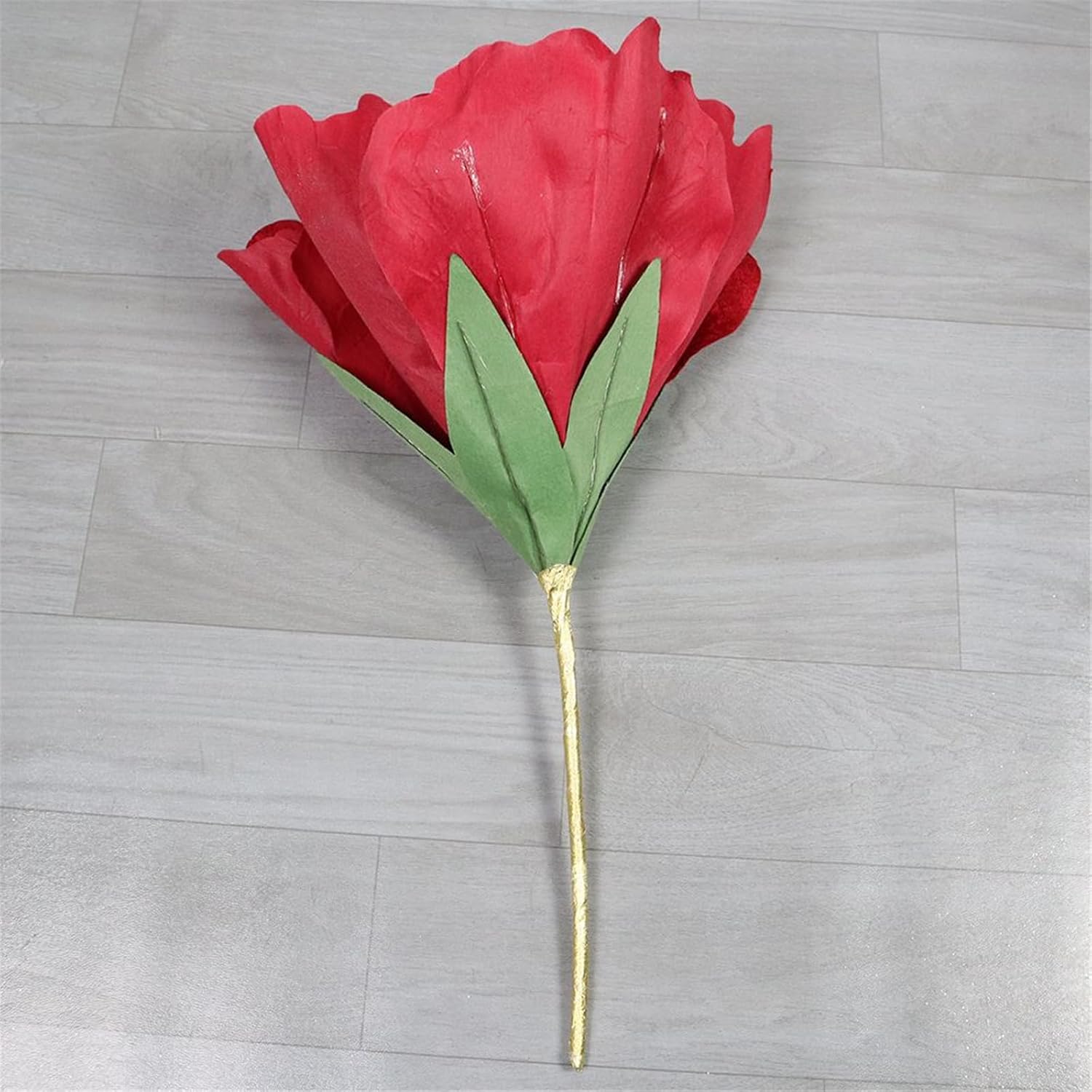 Giant Red Rose with Stem and Base Huge Artificial Flowers for Wedding Background, Party Decoration, Birthday Party, Photography Props, Shop Window Props, Banquet, Stage, Mall Display