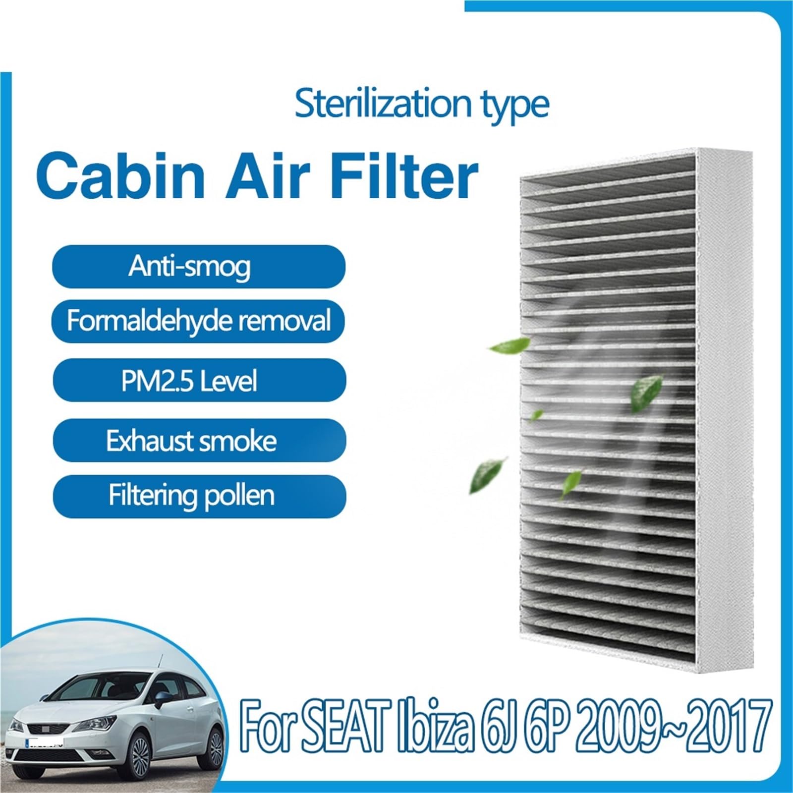 Filtro Abitacolo Adatto Per SEAT Ibiza 6J 6P 2009~2017 6R0819653 Filtro Abitacolo Esterno A Carboni Attivi Per Climatizzatore Auto