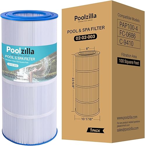 Miniatura 1 de Poolzilla Repuesto para filtro de piscina Pentair CC100, CCRP100, PAP100, PAP100-4, Unicel C-9410, R173215, Filbur FC-0686, 59054200, 160316,