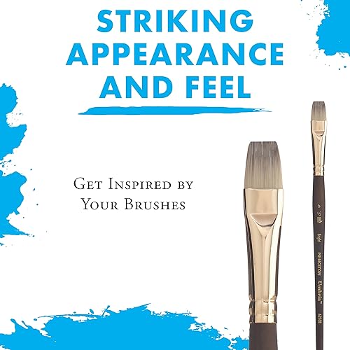 Miniatura 2 de Princeton Umbria - Brocha sintética de mango corto para acuarela, acrílico y óleo, serie 6250, brillante, 4