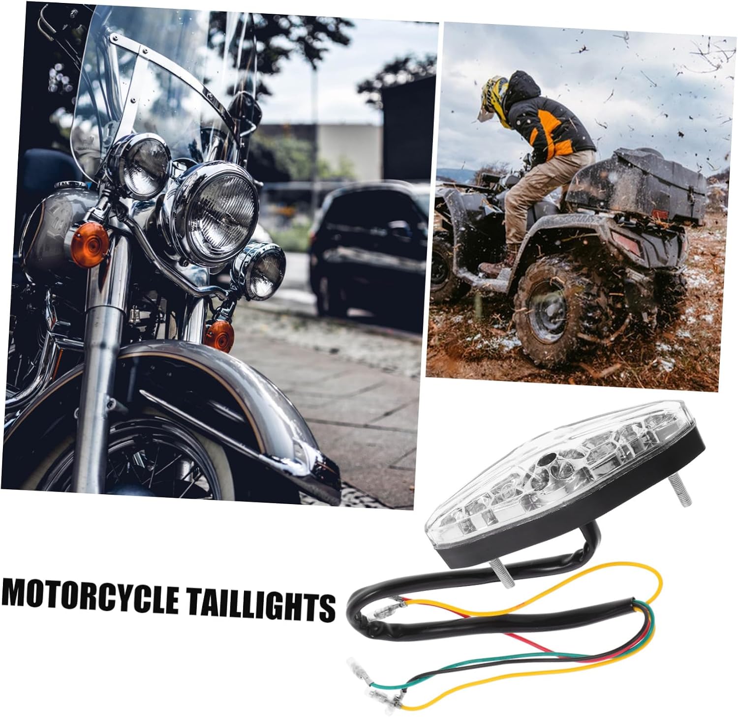 Levemolo Transparent LED Motorcycle Tail Light Brake Lamp for ATV and Cruiser Easy Installation Versatile Rear Brake Light Compatible with Various Models