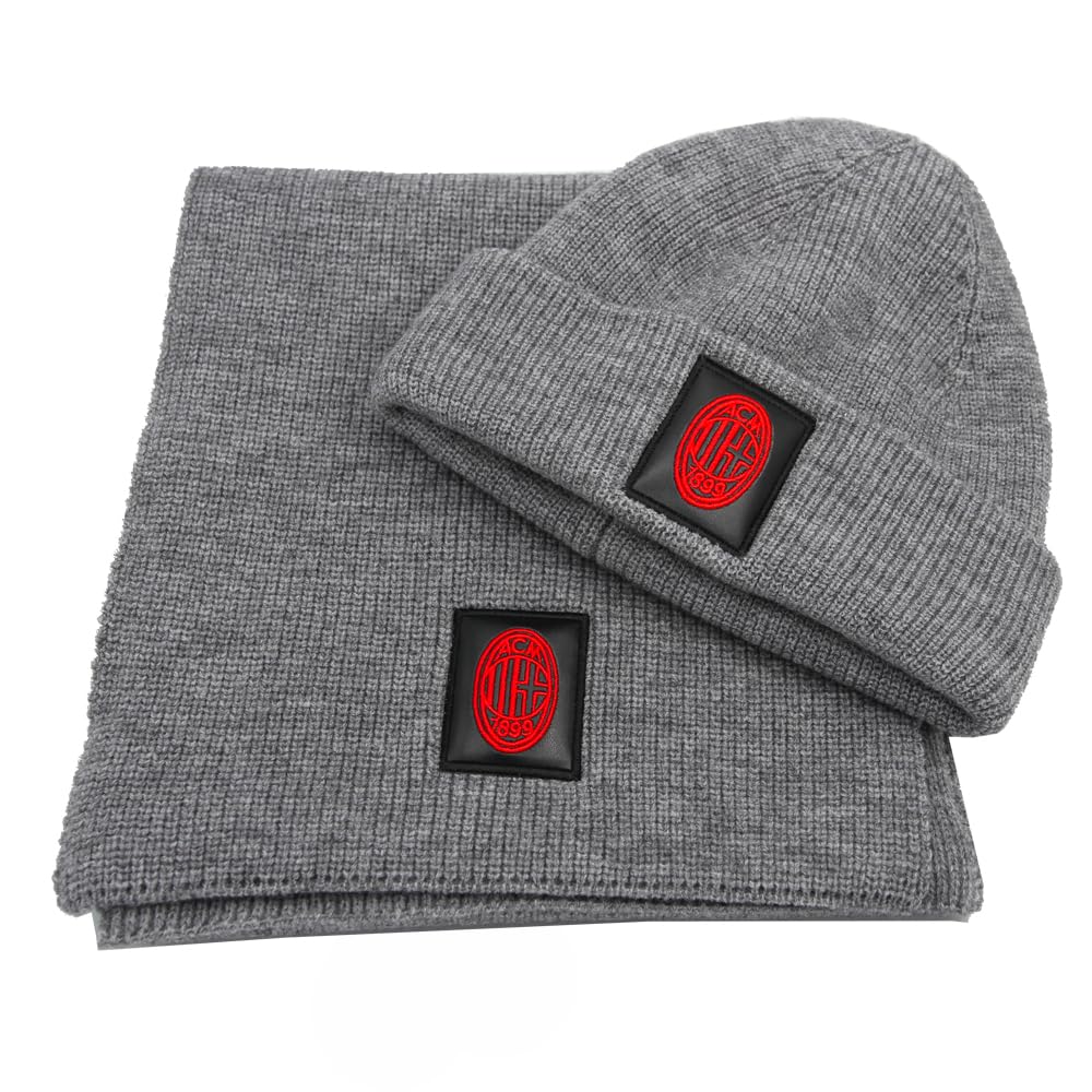 SET SCIARPA E CAPPELLO CON RICAMO IN BOX 47% PC 31% PL 22% NY MILAN 143555 GRIGIO