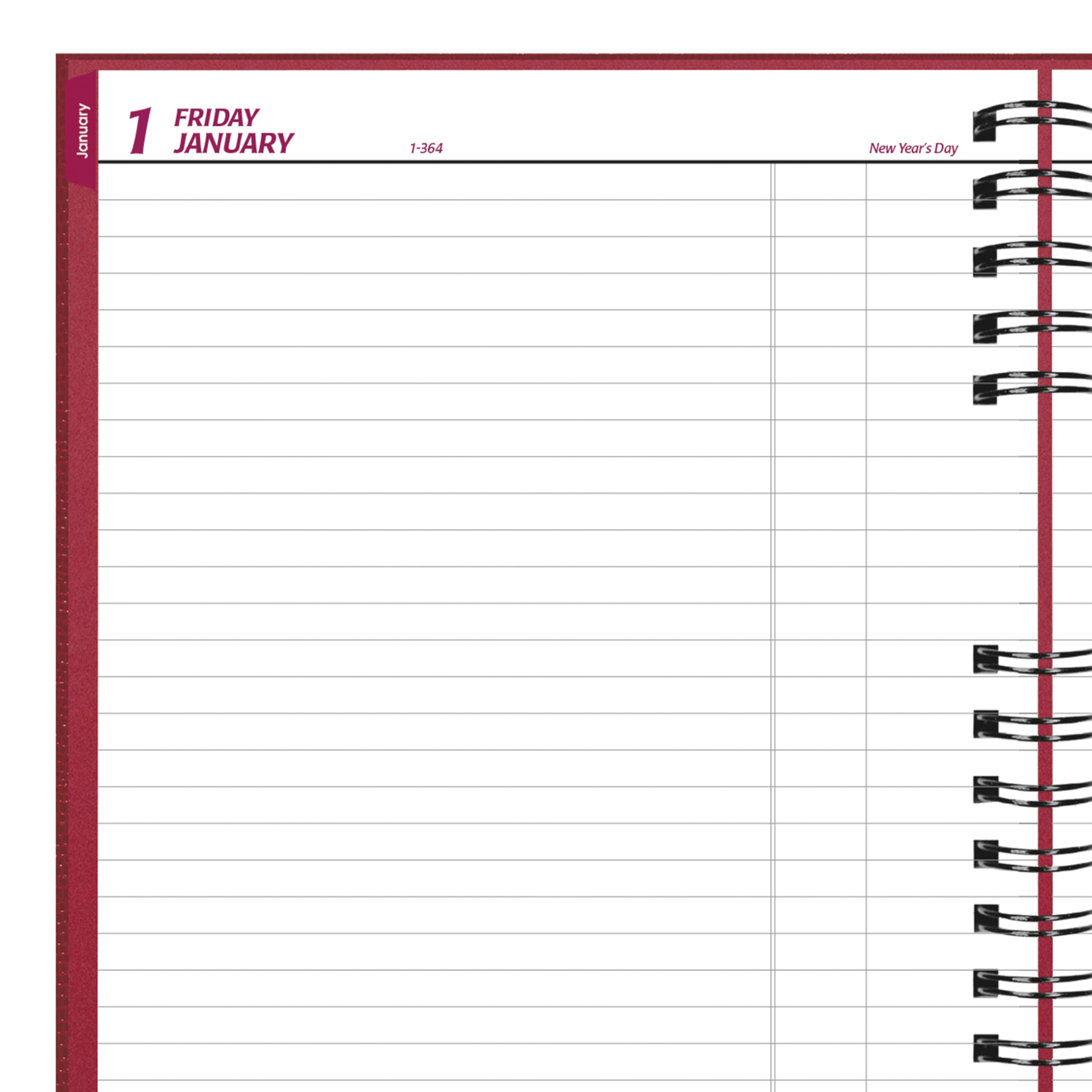 Brownline® CoilPro™ Agenda giornaliera 2027, senza tempo, 12 mesi, da gennaio a dicembre, rilegatura a doppio filo, 25,7 x 20 cm, rosso brillante (C550C.RED)
